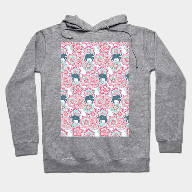 Tiny Elephants in Fields of Flowers Hoodie by micklyn